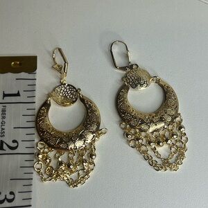 Intricate Gold Dangle Earrings